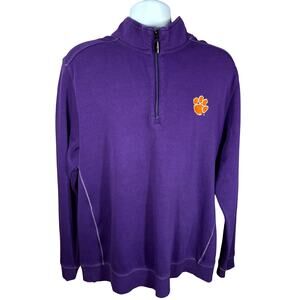 TOMMY BAHAMA Clemson Tigers Trainer 1/4 Zip — Purple Men's XL